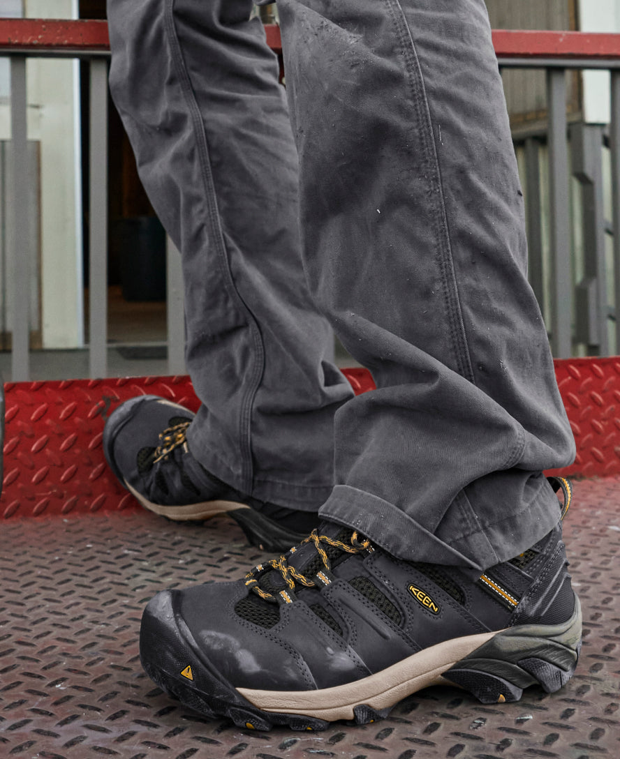 Mens Lansing Mid Waterproof Steel Toe Cascade BrownBrindle