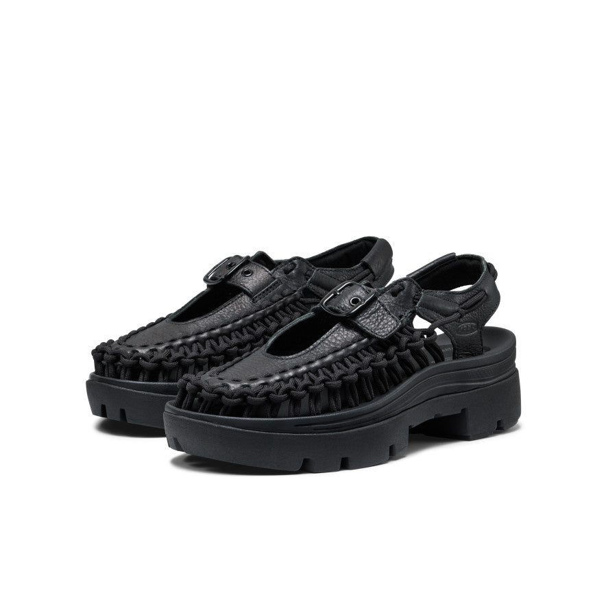 All Gender UNEEK PLT Mary Jane Sneaker Black Smooth Lea